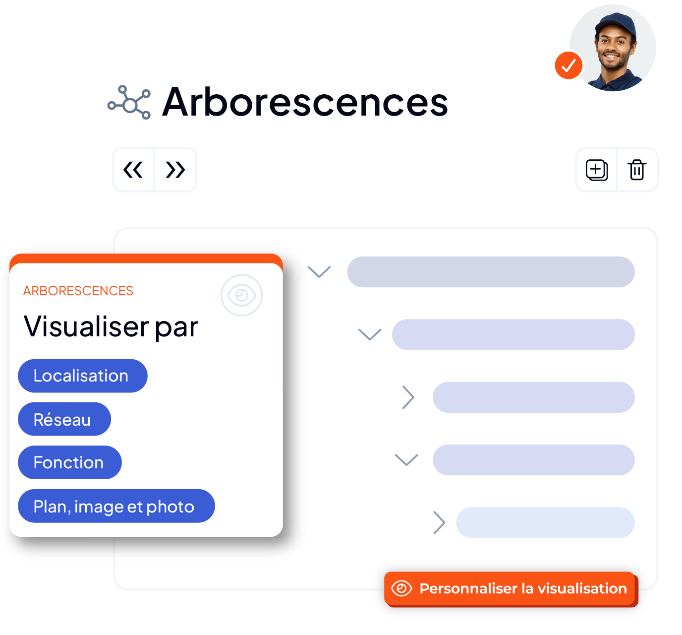 Vue d'ensemble des arborescences d'équipements dans la GMAO AQ Manager