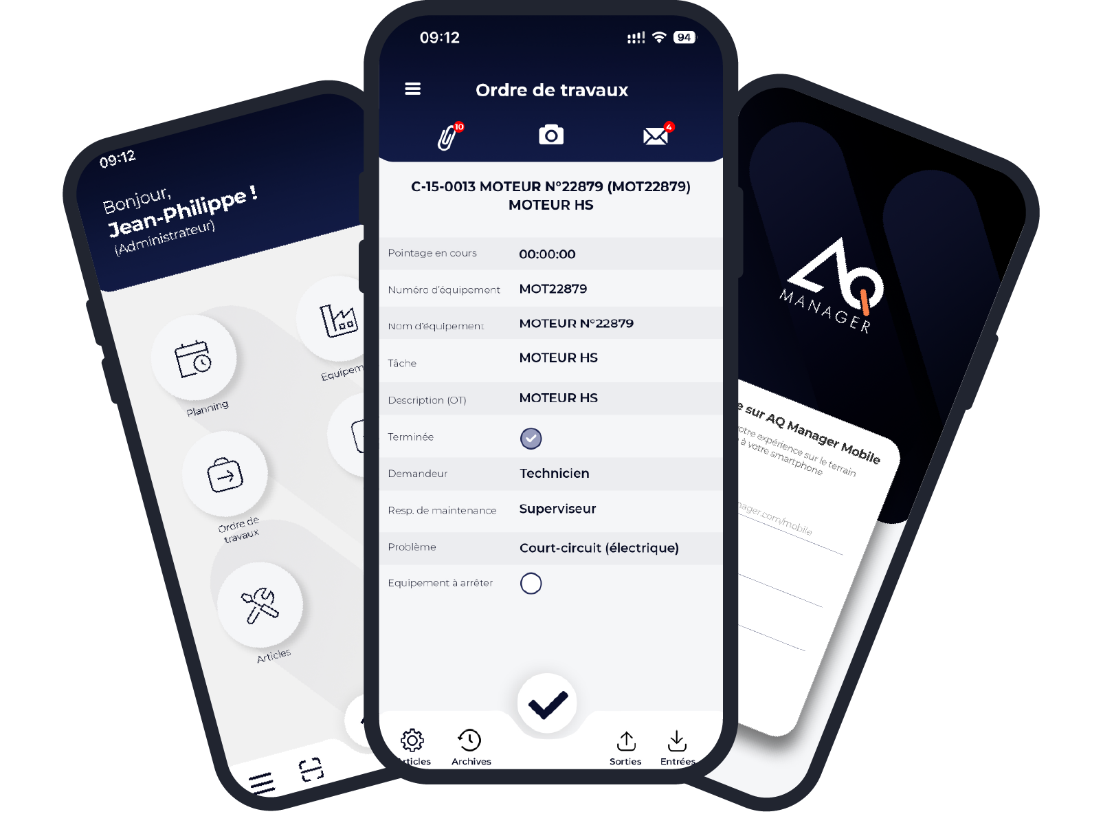 Nouvelle ergonomie de l'application mobile GMAO AQ Manager