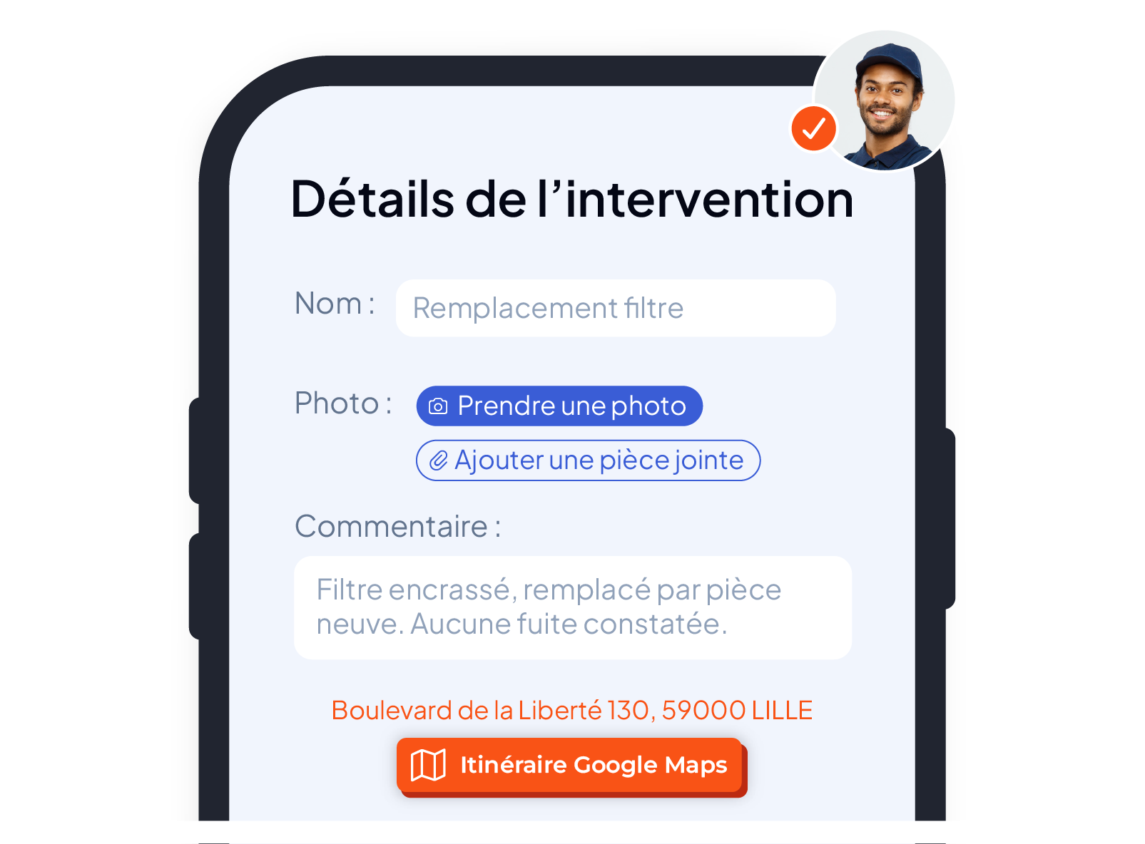 Affectation d'une intervention en un clic depuis la carte de la GMAO AQ Manager
