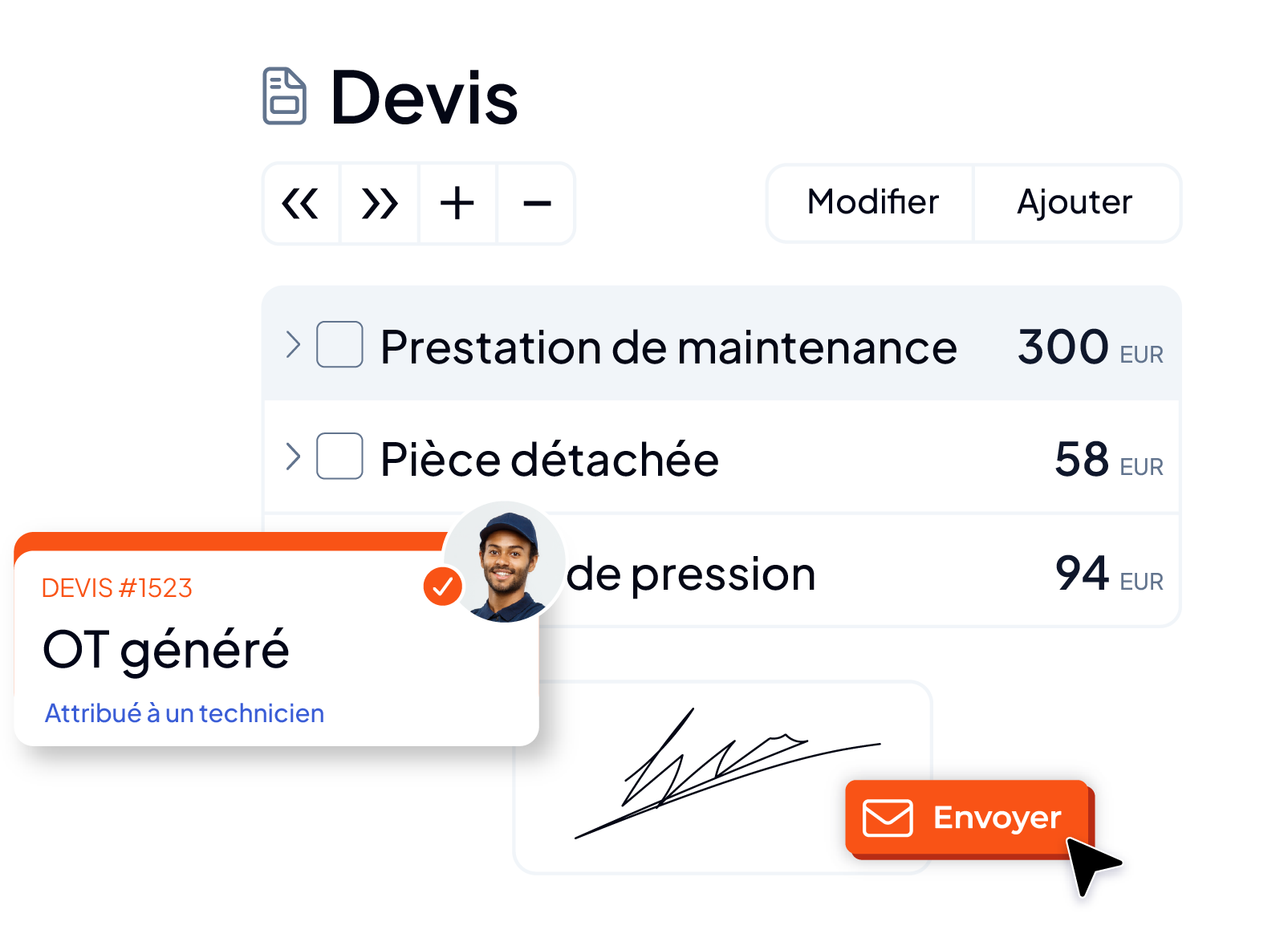 Validation électronique d'un devis dans le logiciel GMAO AQ Manager