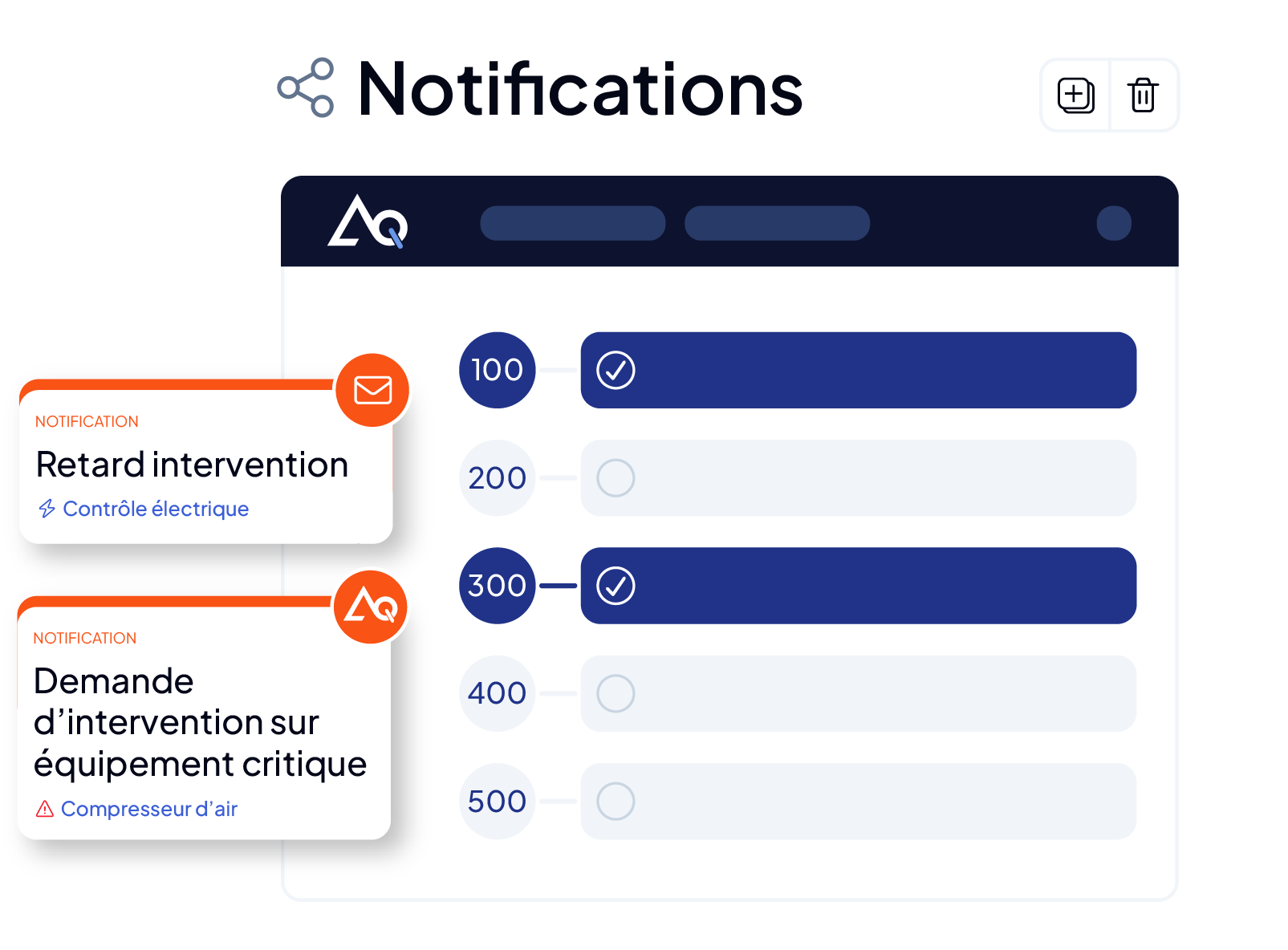 Alertes et notifications automatiques des workflows de la GMAO AQ Manager