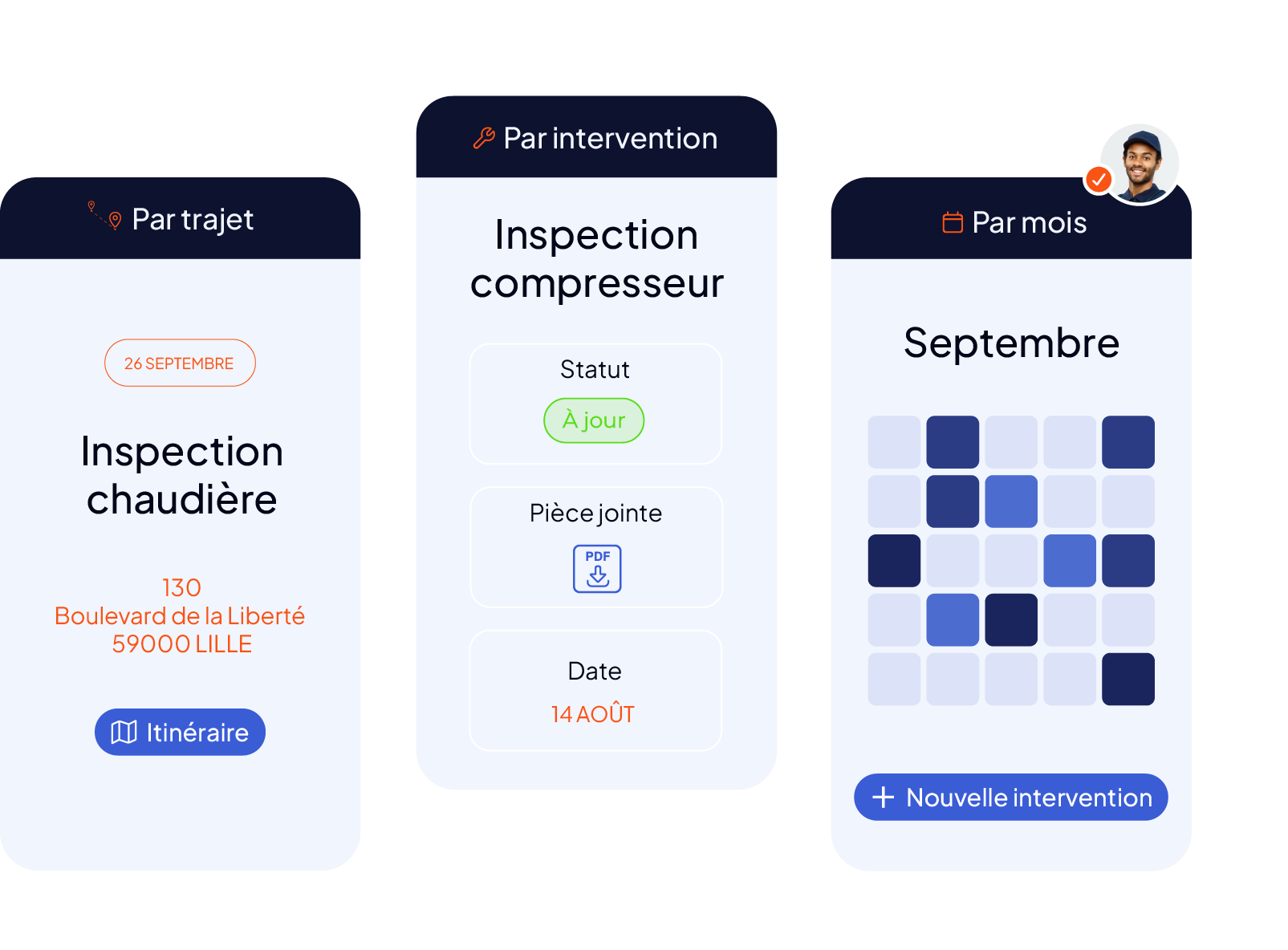 Planning ergonomique des interventions sur l'application mobile AQ Manager
