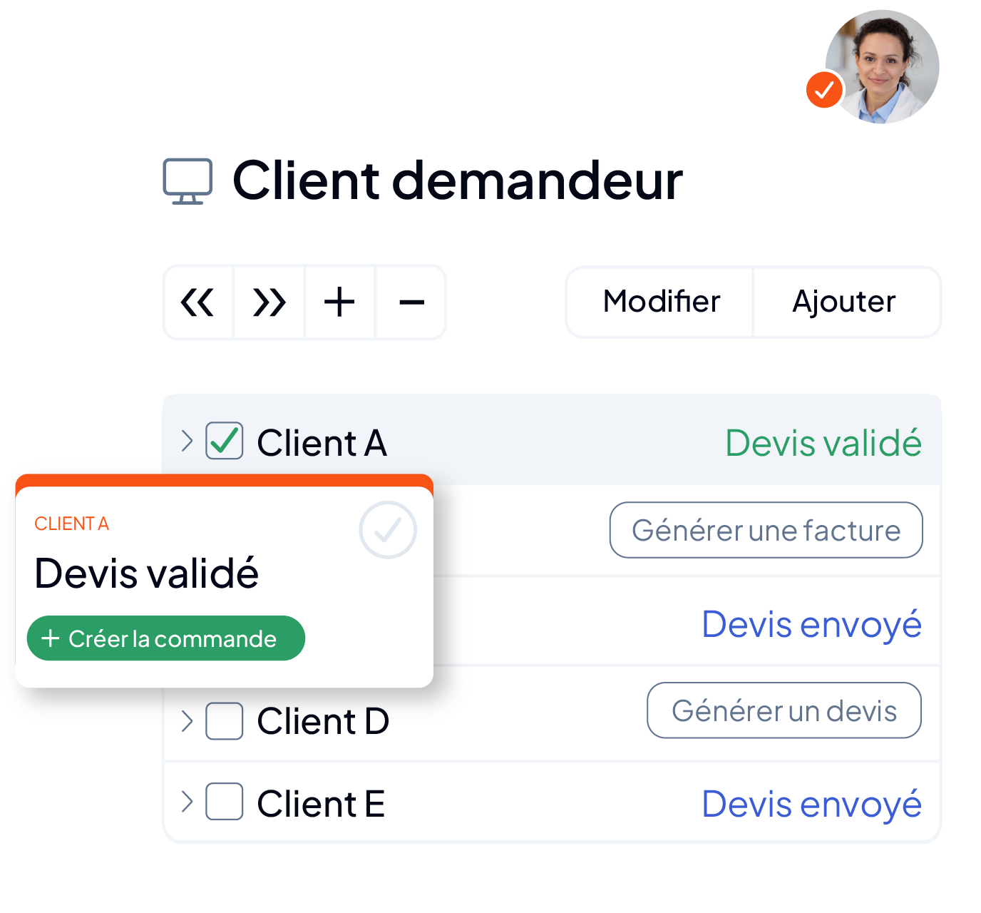 Suivi des devis et commandes clients dans le logiciel LIMS AQ Manager
