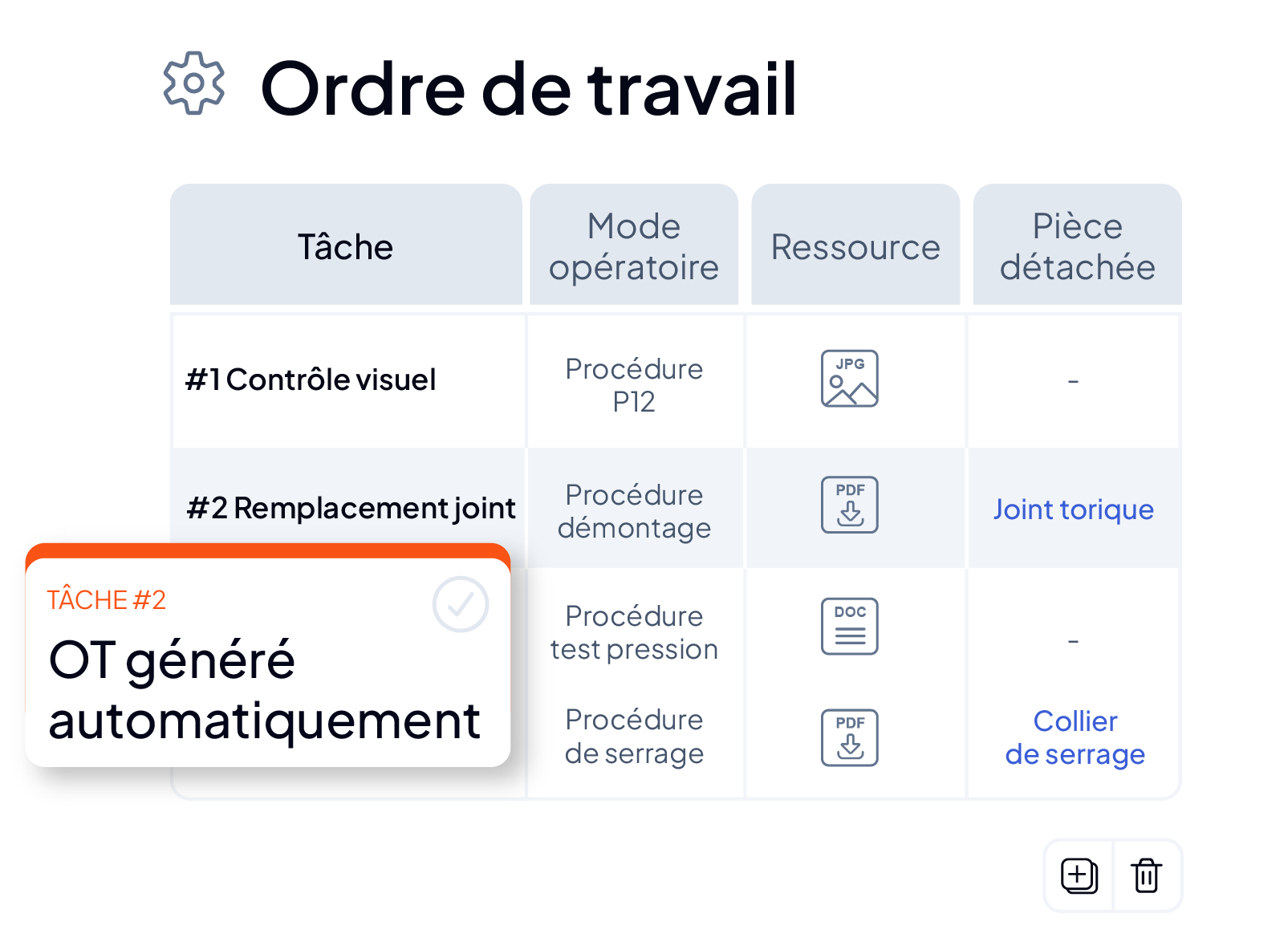 Création manuelle ou automatique des ordres de travail dans la GMAO AQ Manager