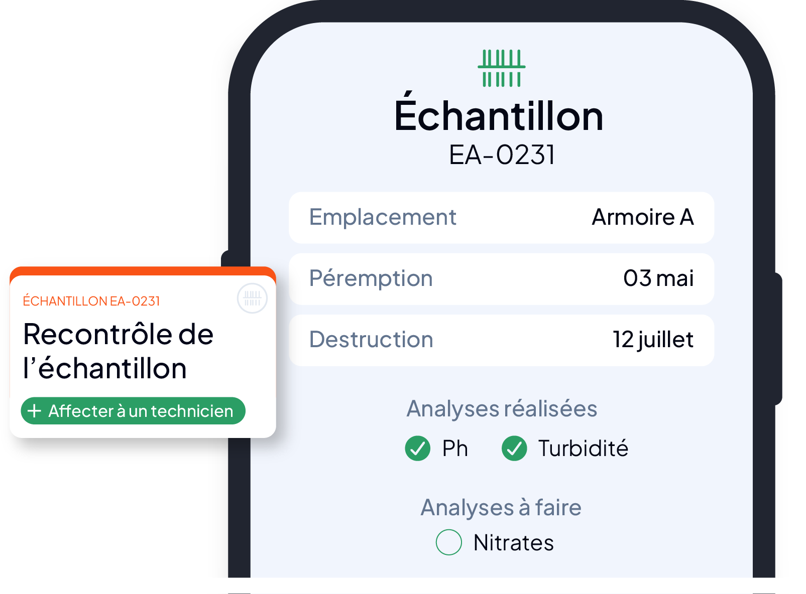 Application mobile et scan des étiquettes d'échantillons du LIMS AQ Manager