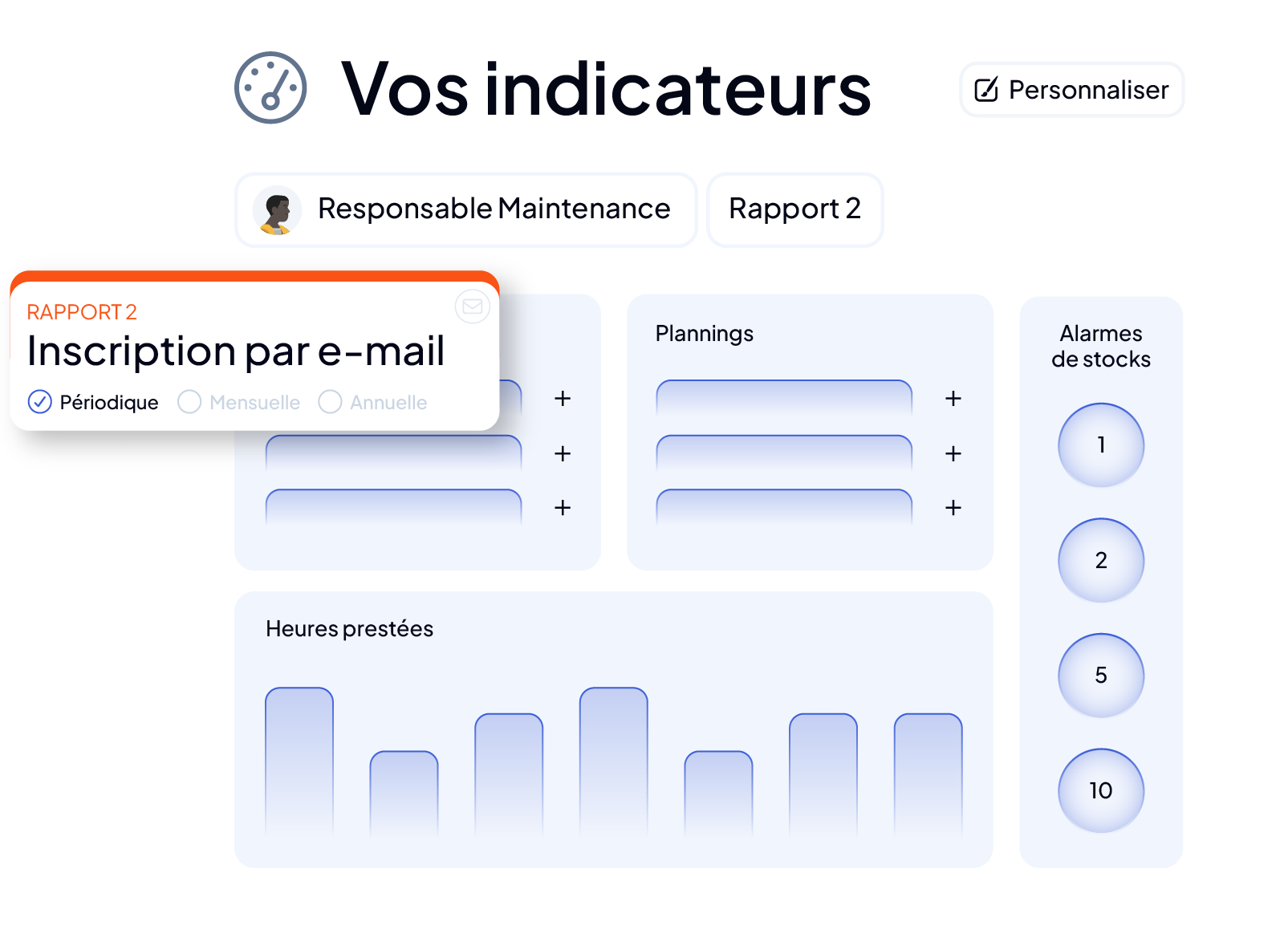 Personnalisation des tableaux de bord de la GMAO AQ Manager