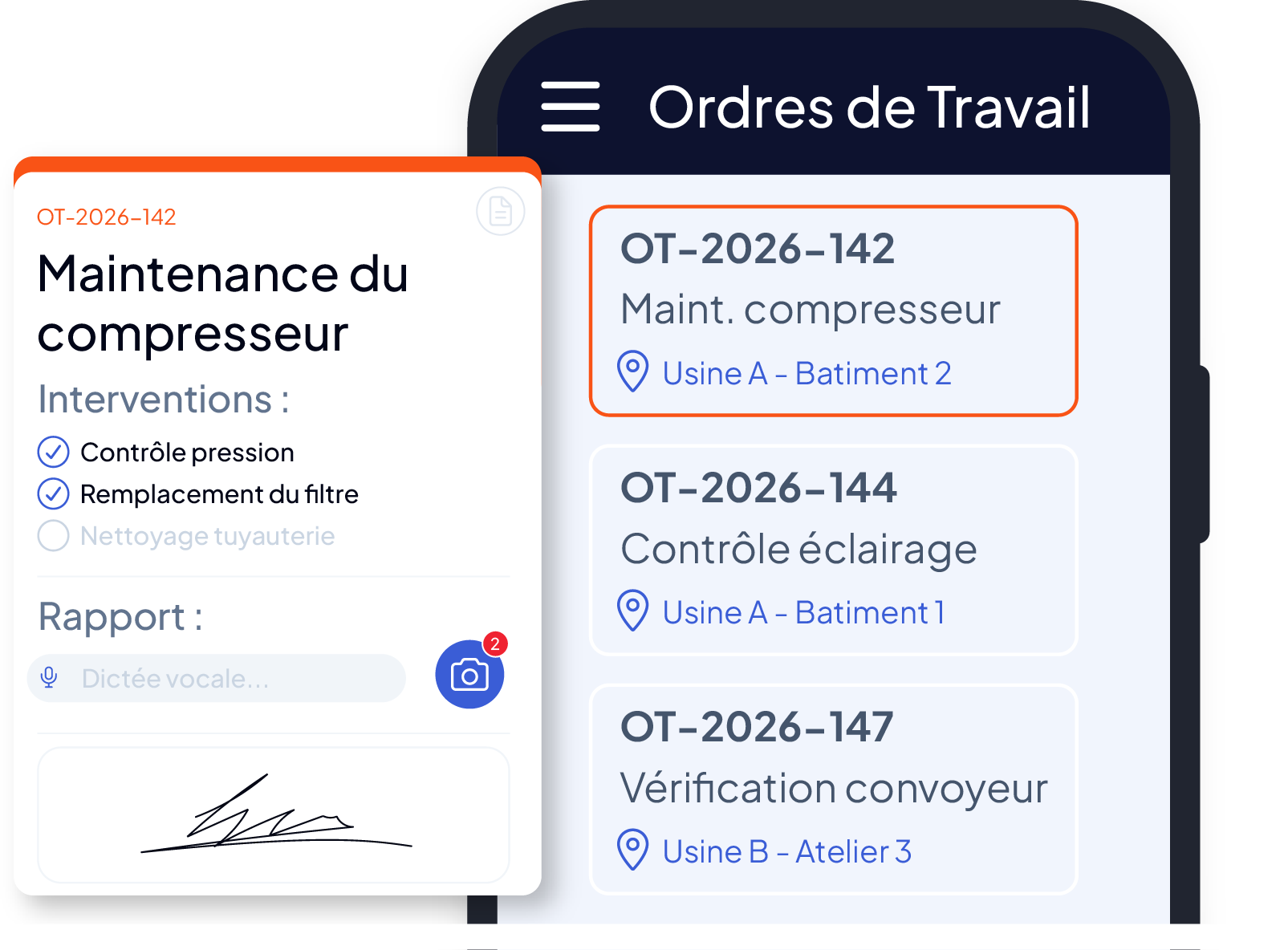 Application mobile multisite du logiciel GMAO AQ Manager