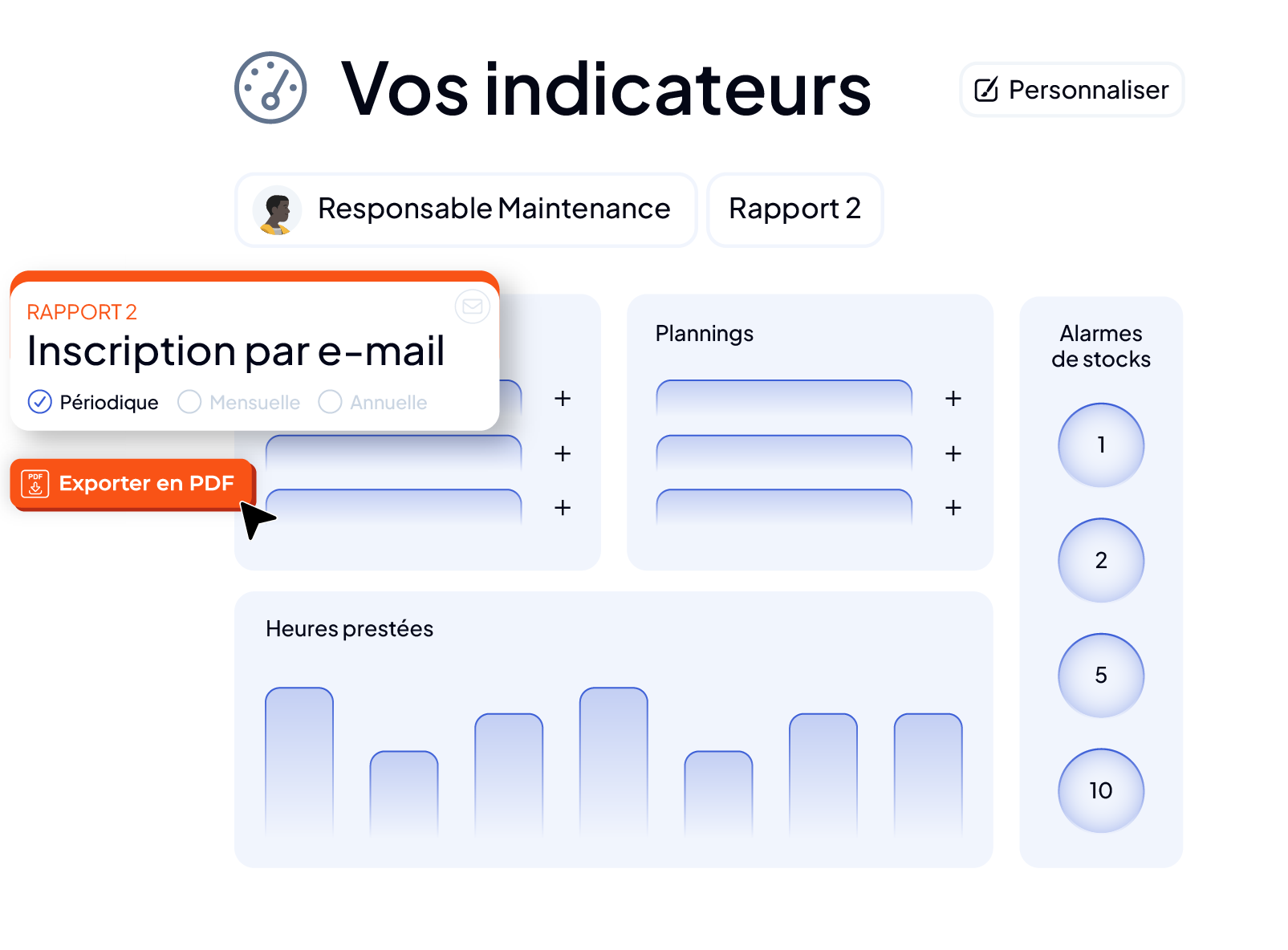 Export et partage des tableaux de bord de la GMAO AQ Manager