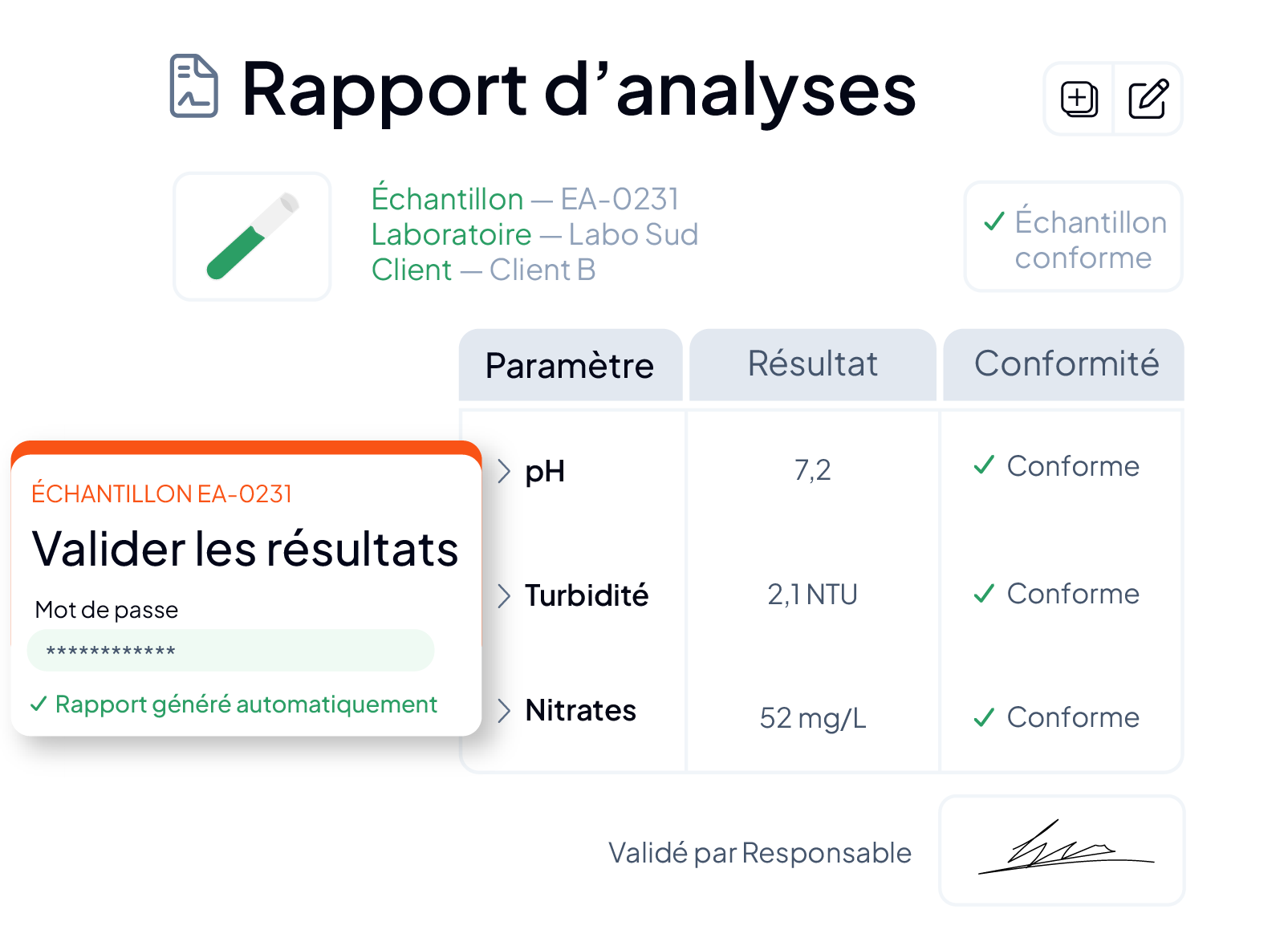 Génération des rapports d'analyse dans le logiciel LIMS AQ Manager
