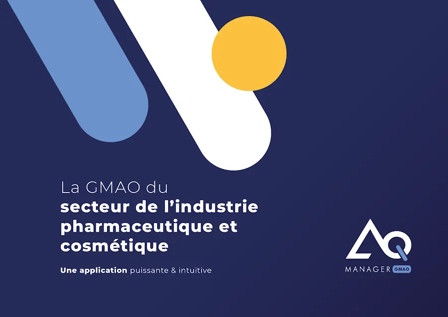 Couverture de la brochure GMAO pour le secteur pharmaceutique et cosmétique