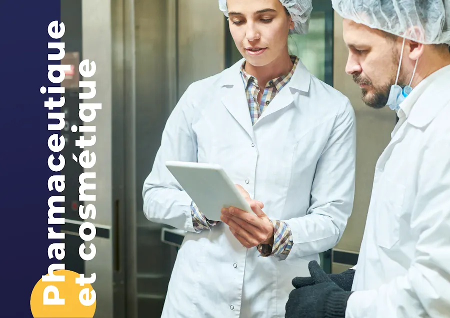 Page intérieure de la brochure GMAO pour le secteur pharmaceutique et cosmétique