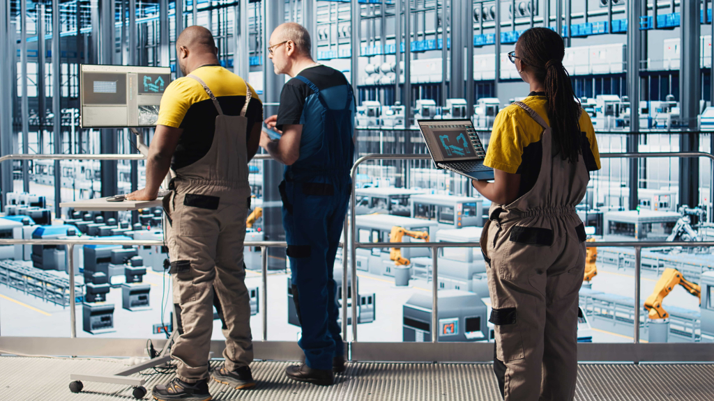 Technicien de maintenance qui analysent le marc machine
